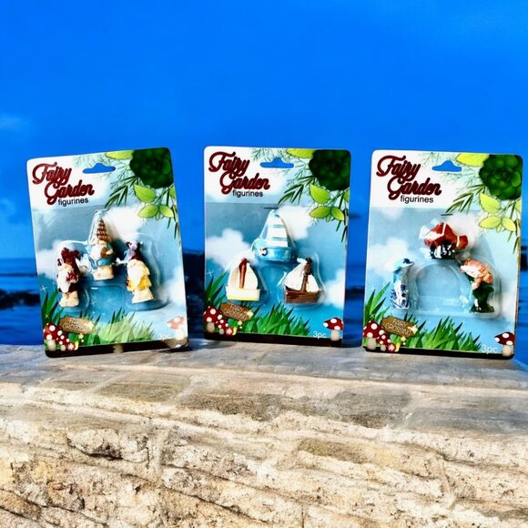 Fairy Garden Miniatures Gnomes Sail Boats Fish Lot of 3 Packs NEW - Picture 7 of 8